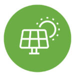 Ícono de panel solar que representa beneficios para los clientes de energía solar
